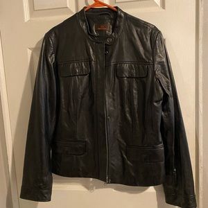 Danier black leather jacket 1990’s